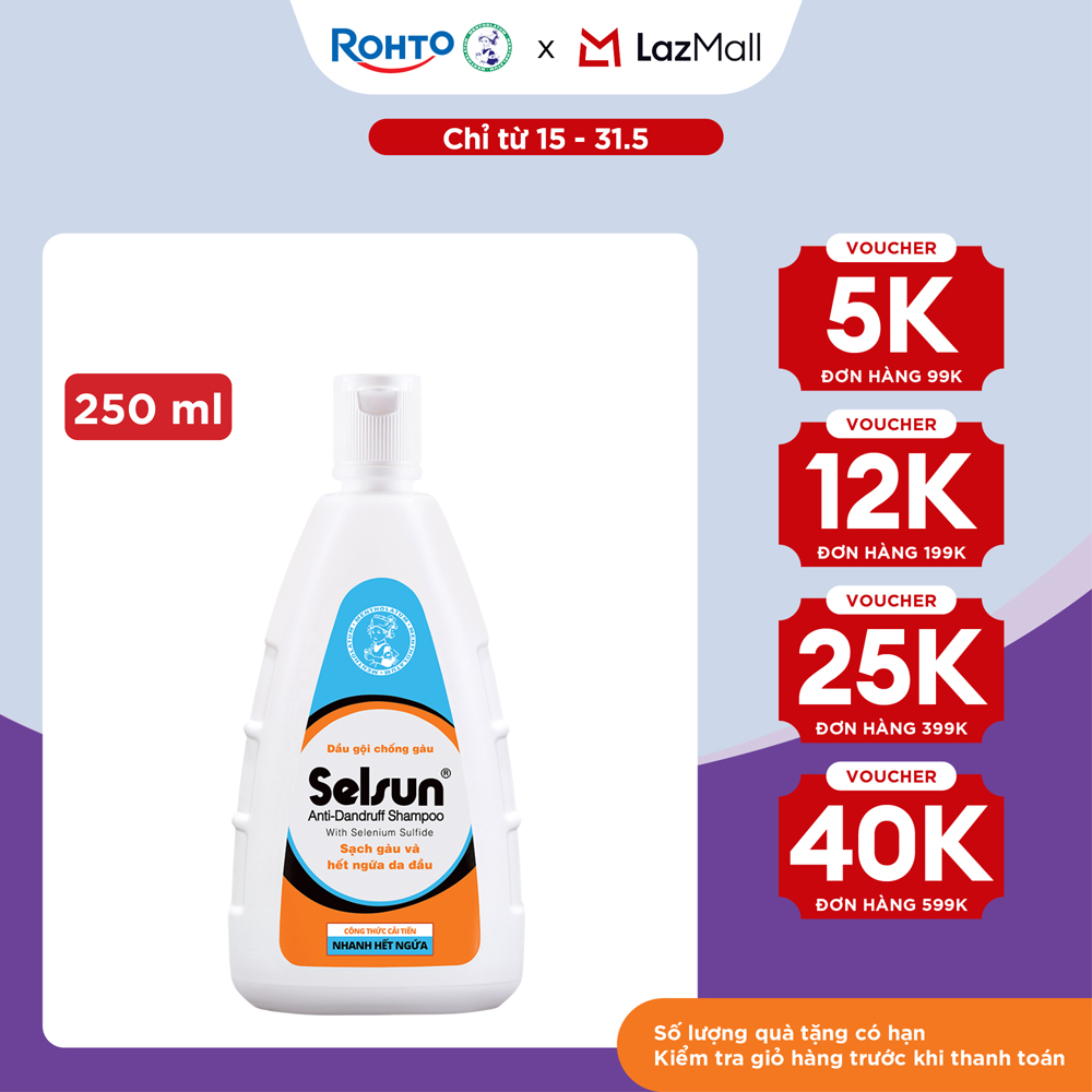 Dầu gội Selsun chống gàu, sạch gàu  hết ngứa da đầu Selsun Anti-Dandruff Shampoo 250ml