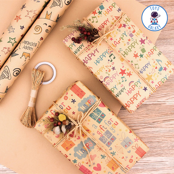 Giấy kraft gói quà sinh nhật, gói quà giáng sinh, gói quà noel cho bé