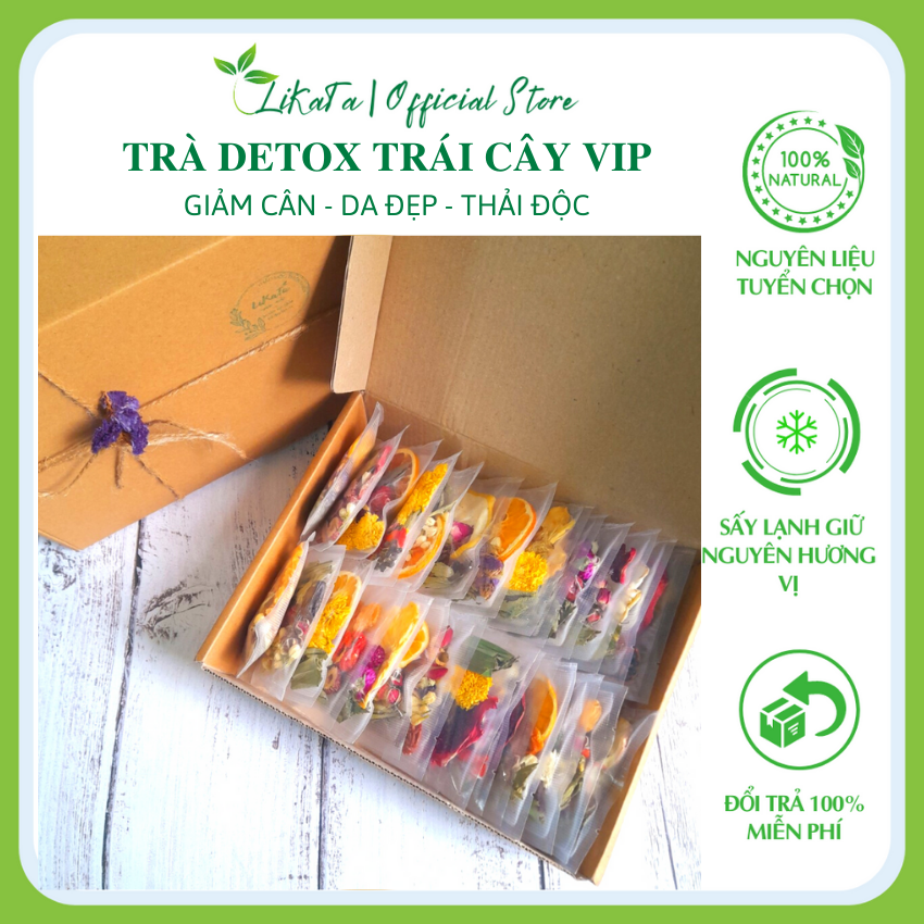 [TẶNG QUÀ] Sét 30 gói Trà Trái Cây Sấy Khô - Trà Hoa Quả Thảo Mộc Detox Giảm Cân, Trà Dưỡng Nhan, Trà Thảo Mộc Thanh Lọc Cơ Thể, Trà Hoa Khô, Thải Độc, Chống Lão Hóa