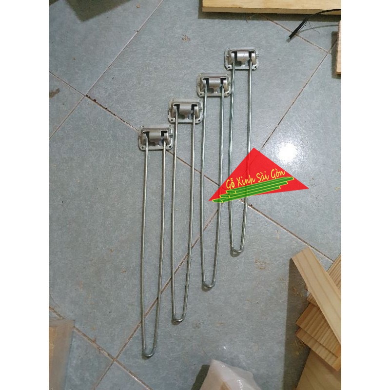 Bộ chân bàn gấp gọn 4 chân bằng sắt mạ kẽm cao 45cm thích hợp làm bàn cafe hoặc thay thế chân bàn bị hư
