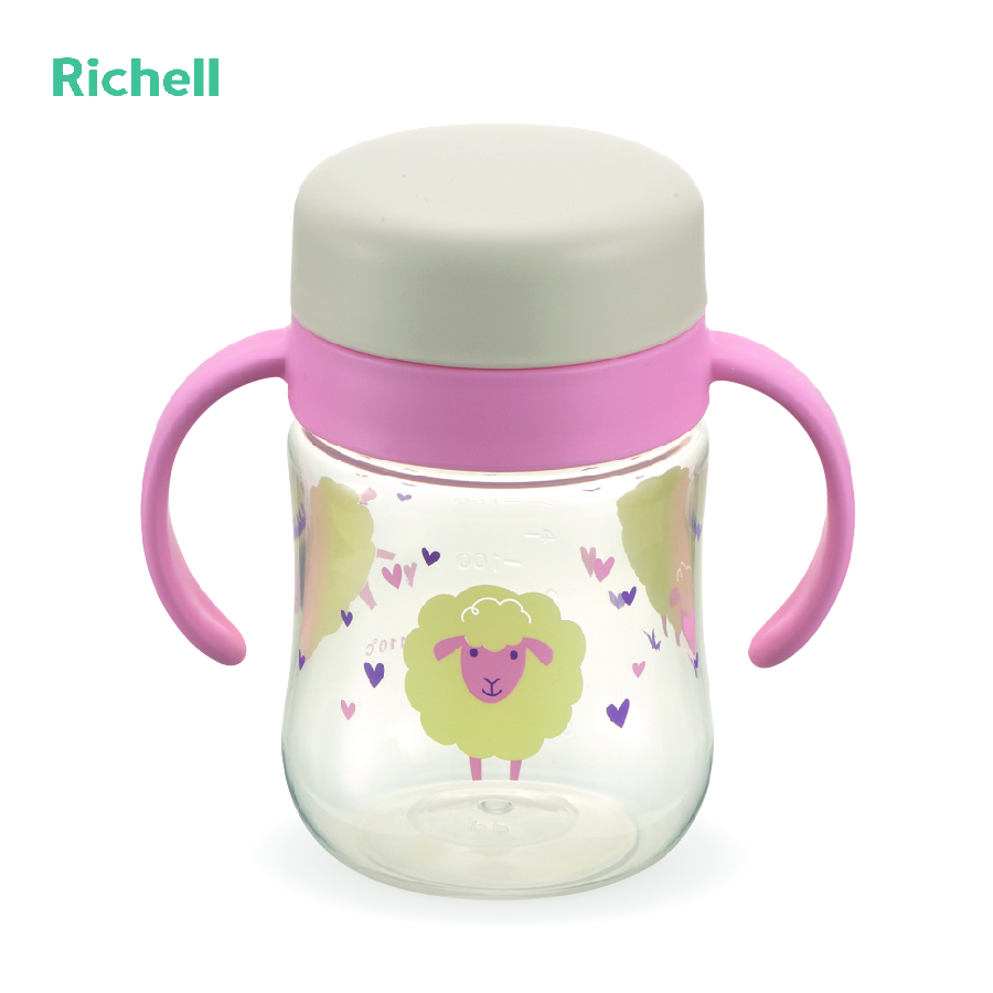 Bình tập uống Richell 360 độ Mugood hồng