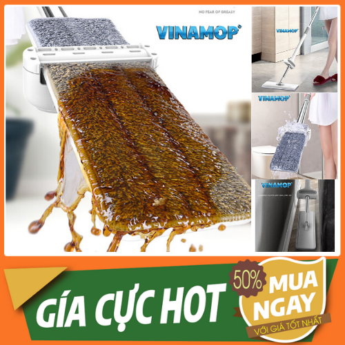 Cây lau nhà tự vắt Vinamop VNM01 -  Tiện lợi, dễ sử dụng, không phải dùng tay vắt