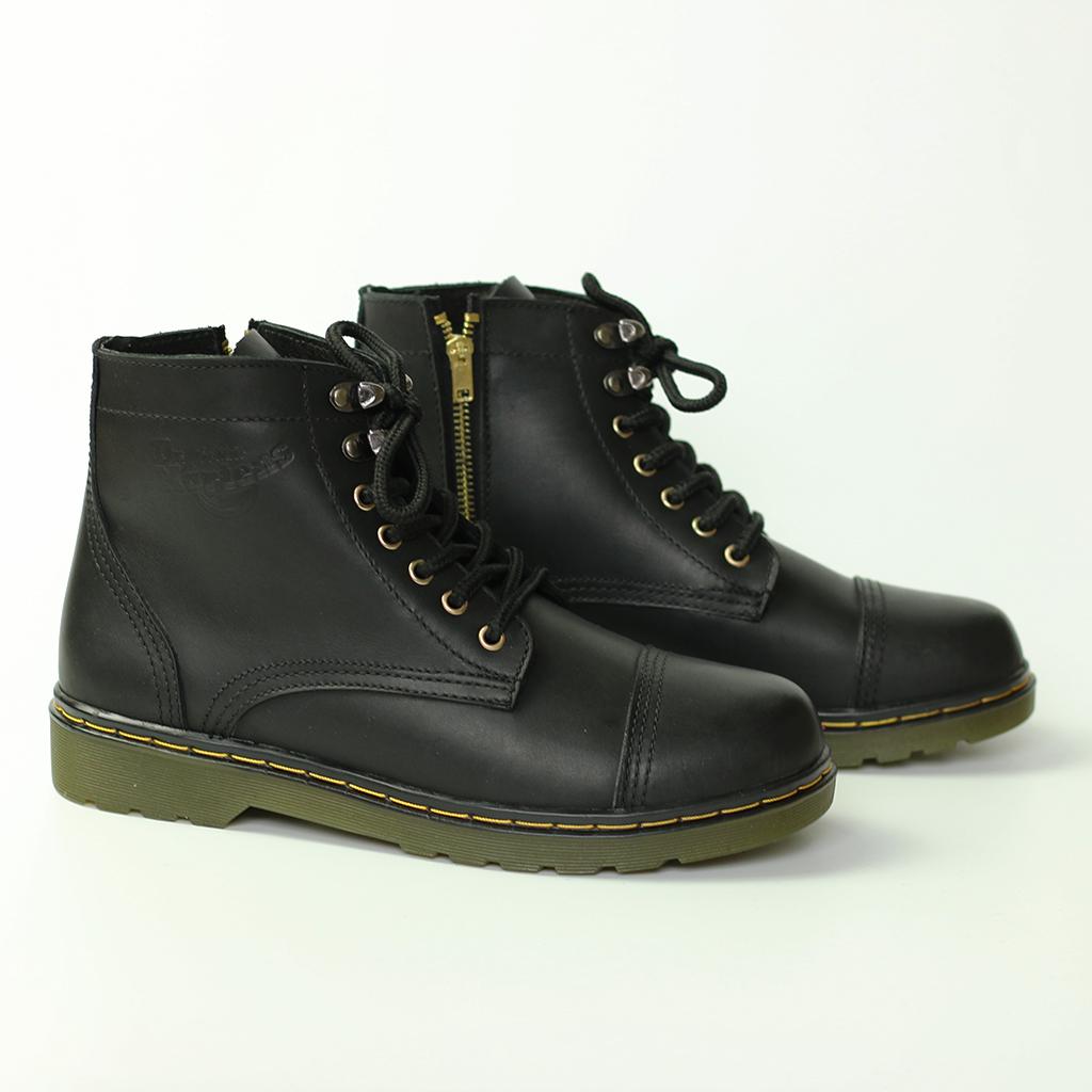 Giày Boots Nam Da Bò Thật Cao Cấp Giày Bốt Giày Đốc Cao Cổ ZD03 Đen - Bảo hành 12 tháng