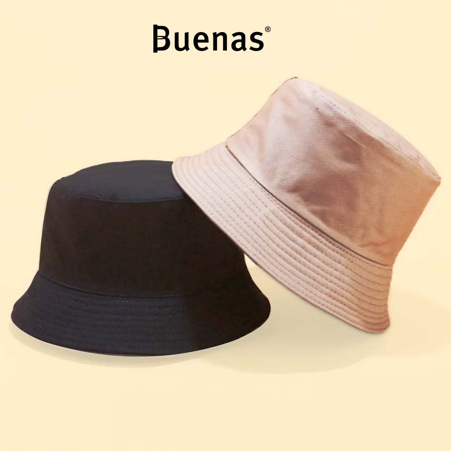 Mũ bucket nữ nam trơn màu kem be đen trắng Buenas BM01 nón tai bèo vành nón cụp