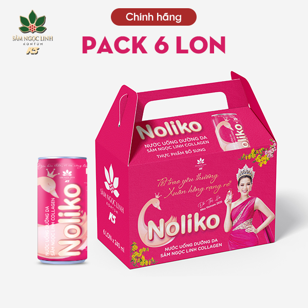 Nước Uống Collagen Sâm Ngọc Linh Noliko Dưỡng Da Pack 6 Lon
