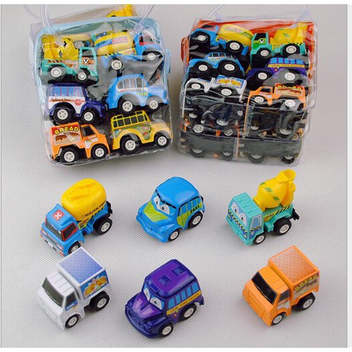 Set 6 ô tô Mini Bánh Đà Nhỏ Xinh Cho Bé