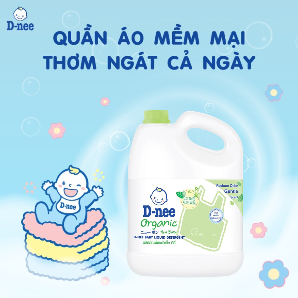 Nước giặt Dnee 3L hàng chính hãng Thái Lan Nước giặt xả vải dành cho trẻ