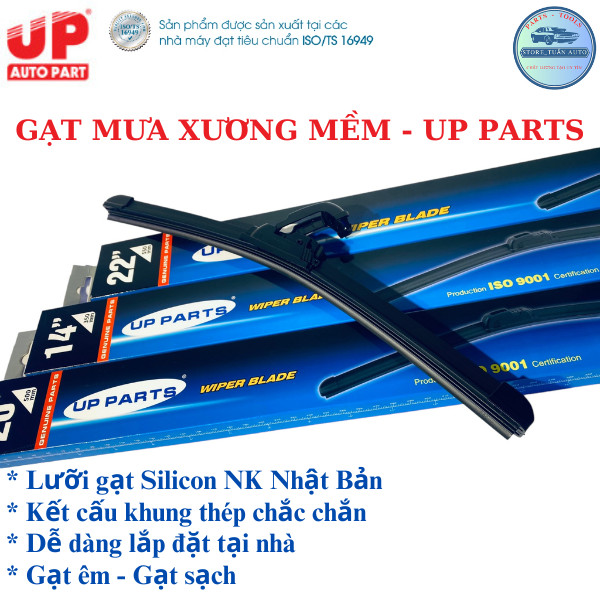 Gạt mưa ô tô tải Kenbo 990Kg, VEAM STAR, DONGBEN DB1021, DBT30, SRM X30, K9, T20, T30 - Xương mềm Silicon UP PARTS CHÍNH HÃNG