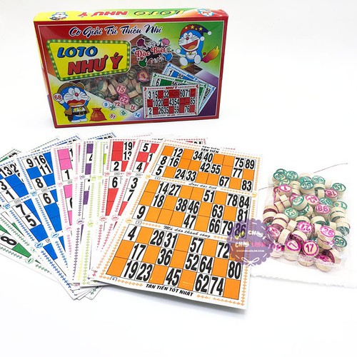 [HCM]Bộ cờ lô tô (bảng giấy số gỗ) - Hộp trò chơi kêu Lô Tô 90 số bằng giấy và Melamine cao cấp - Lô tô