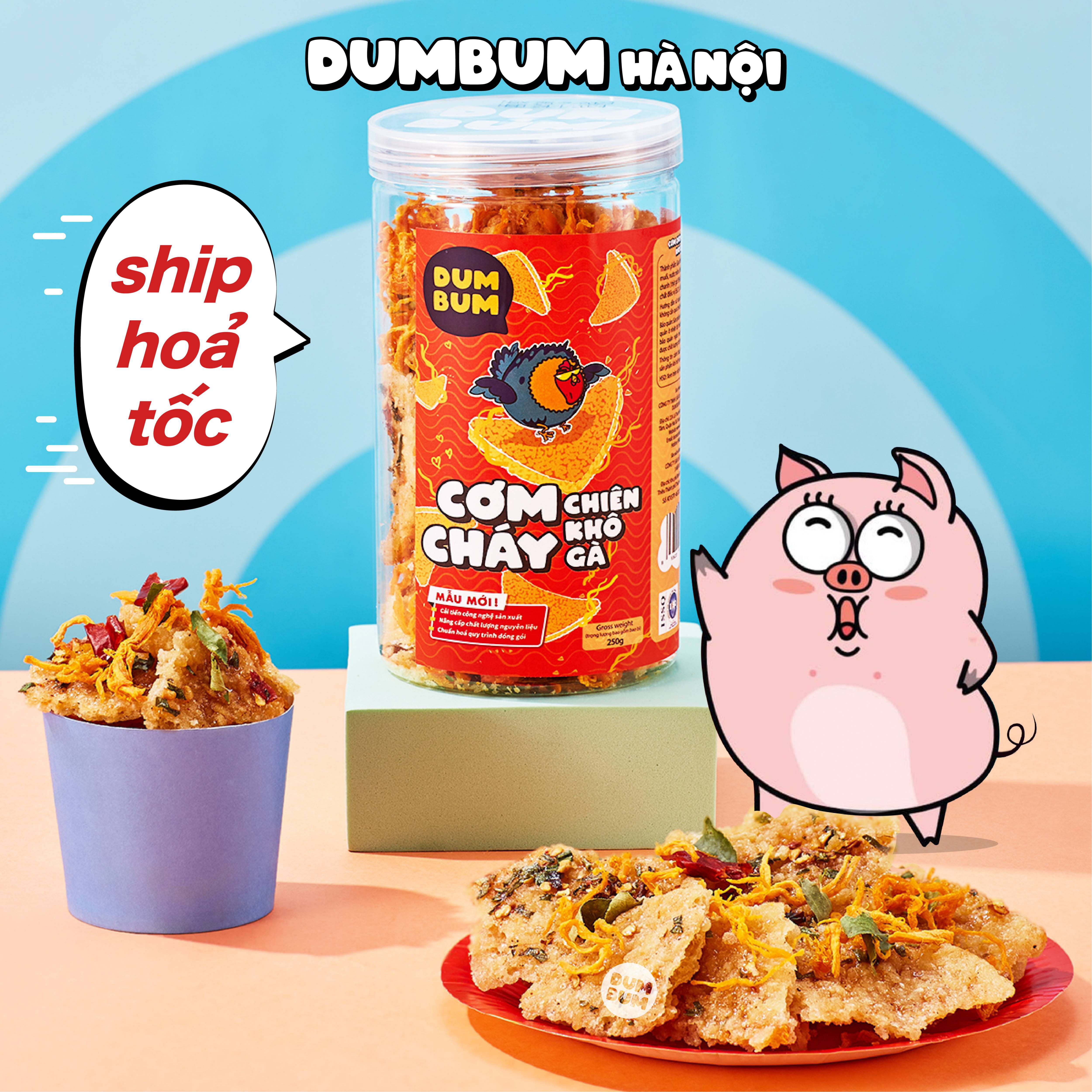 Cơm cháy chiên khô gà 250g Dumbum đồ ăn vặt Hà Nội