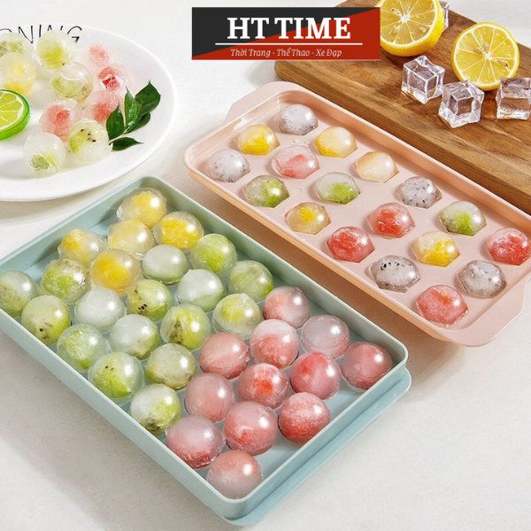 Khay làm đá bi tròn 33 ô - Khay đá nhựa 18 ô hình chóp - Khuôn làm đá viên, đá trái cây, làm thạch rau câu đẹp, bền, dễ sử dụng.