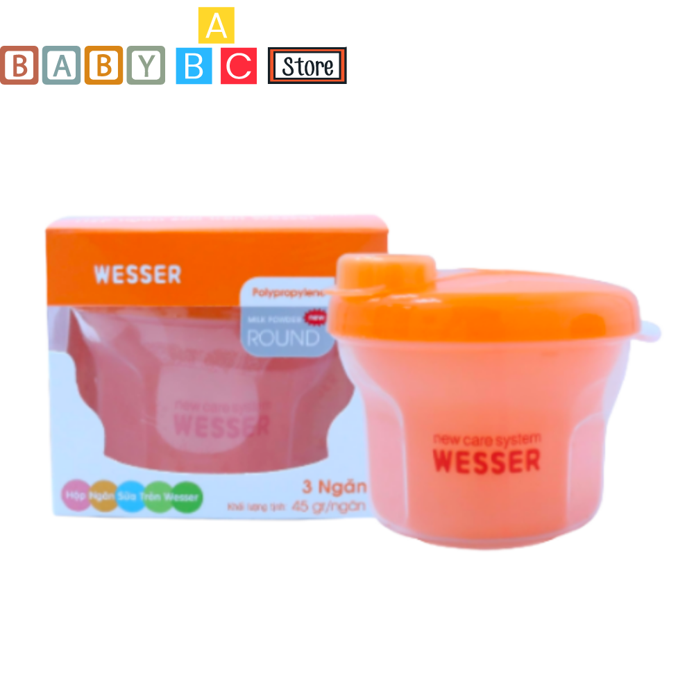 Hộp chia sữa bột tròn wesser 3 ngăn mẫu mới