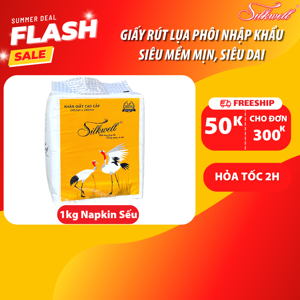 Giấy ăn cân Sếu Silkwell gói 1kg 1000 tờ chính hãng