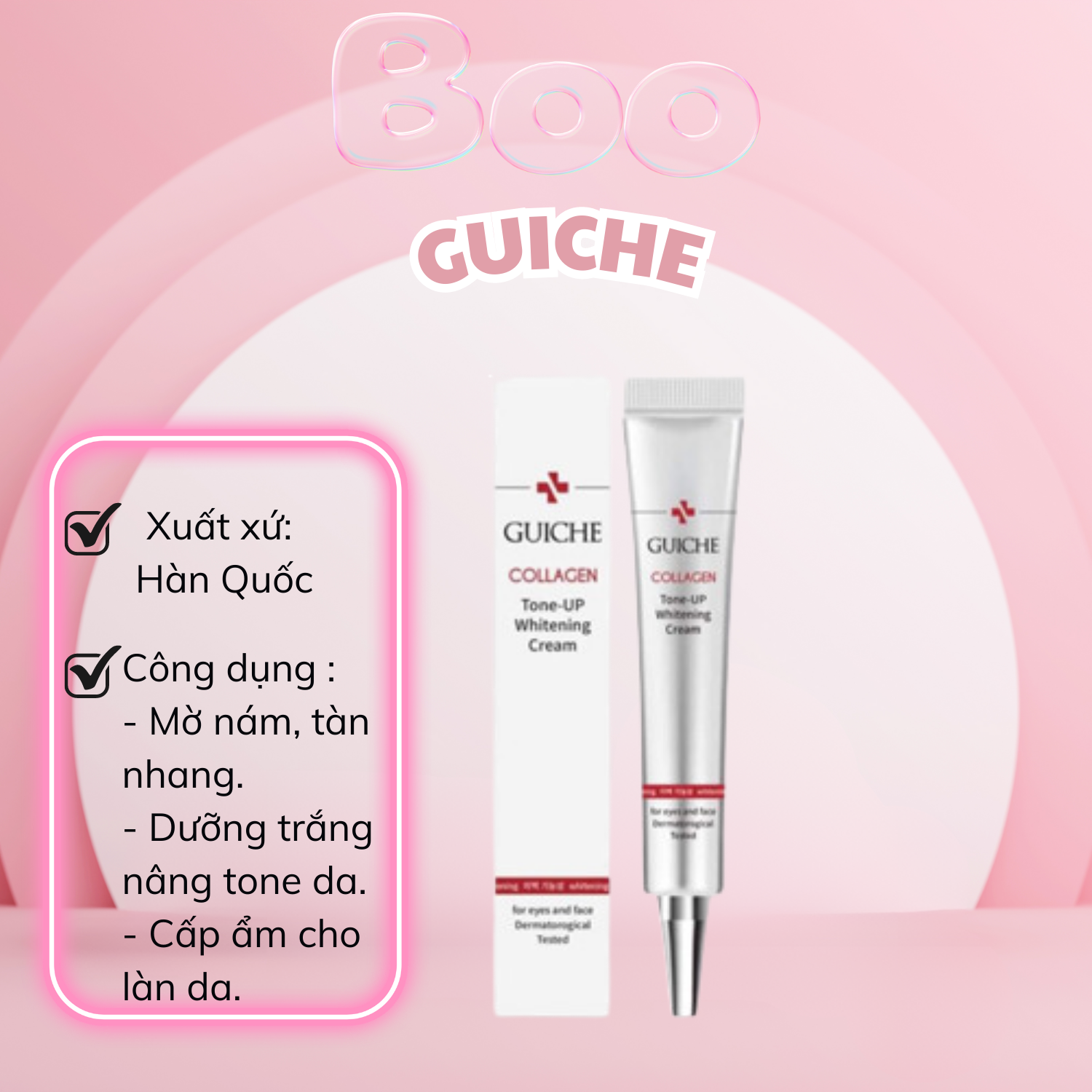 Kem Trắng Da Ngừa Nám Guiche collagen Tone Up Cream - 35ml
