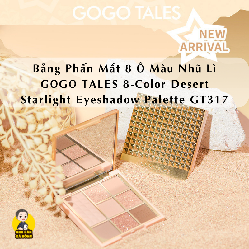 Bảng phấn mắt 8 ô màu nhũ lì gogo tales 8-color desert starlight eyeshadow palette gt317
