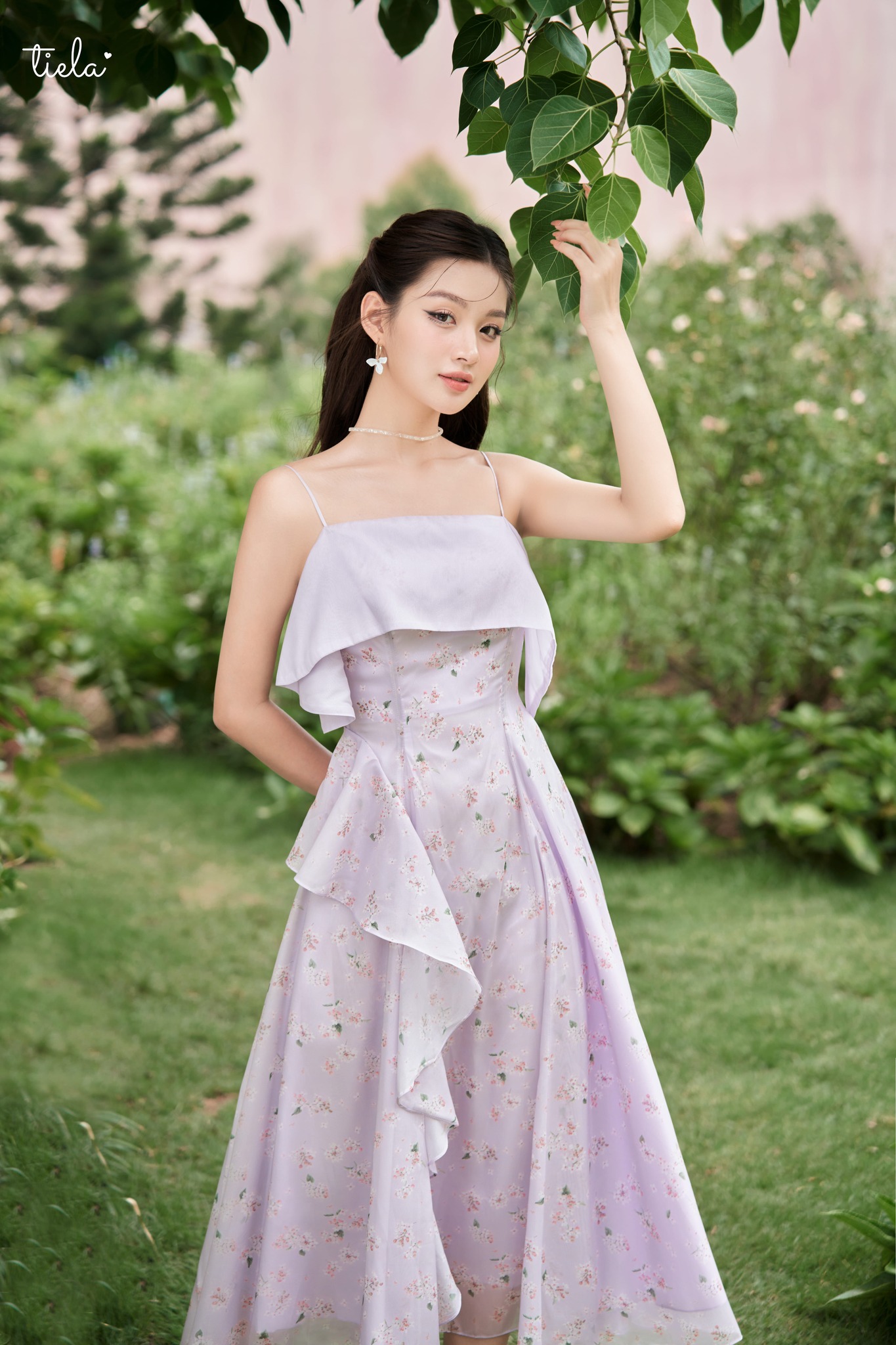 TIELA Đầm váy hoa tím nhạt-Marie Dress