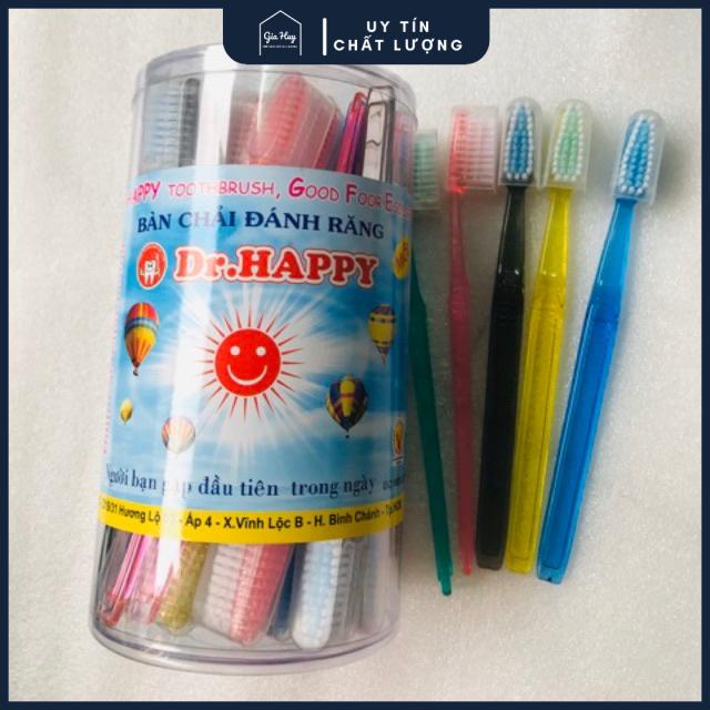 Combo 25 cây bàn chải đánh răng DR HAPPY có nắp đậy an toàn