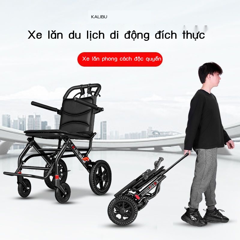 Xe lăn cho người già, đa năng - Gọn nhẹ- gập gọn du lịch - Hàng chính hãng