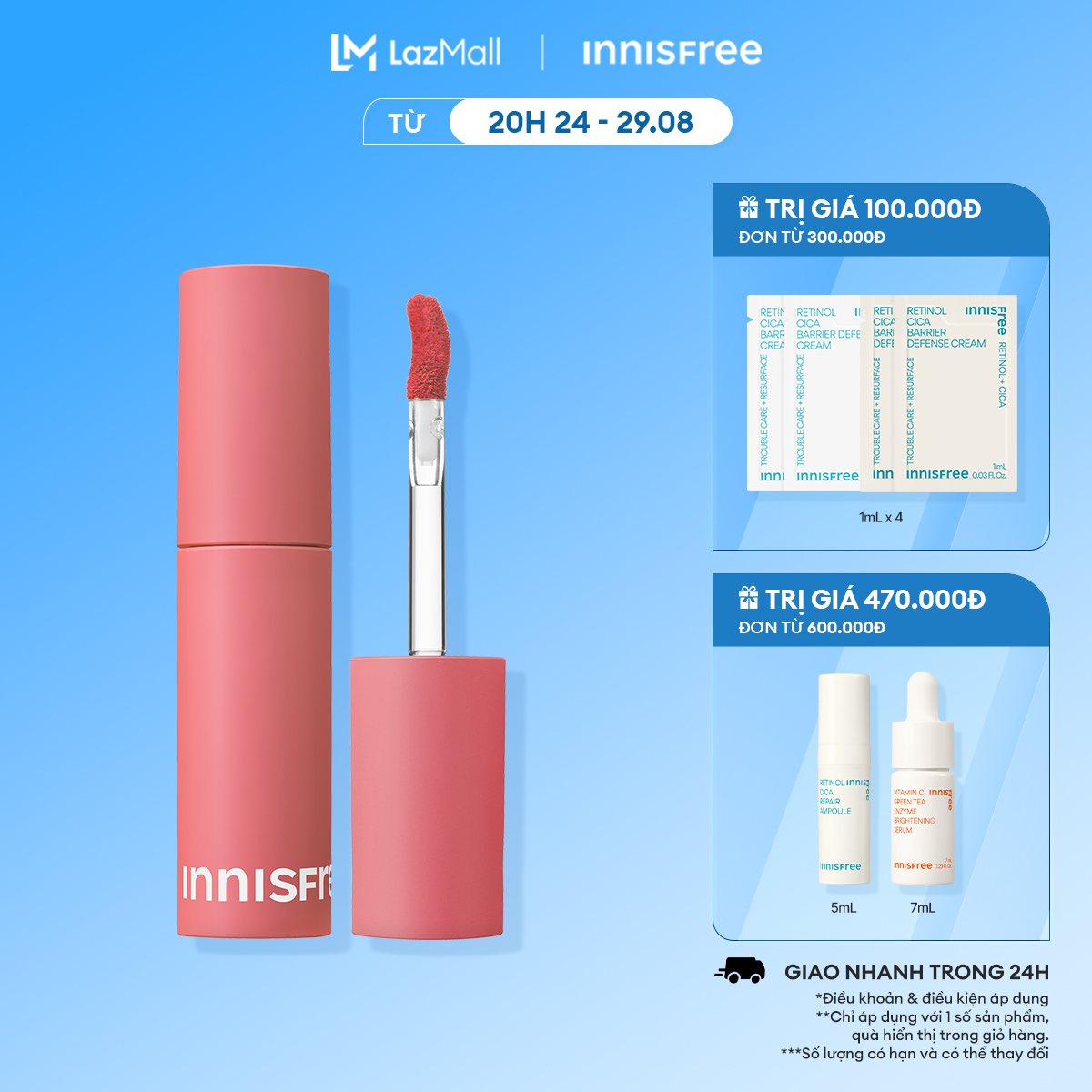 Son kem mỏng nhẹ môi INNISFREE Airy Matte Tint