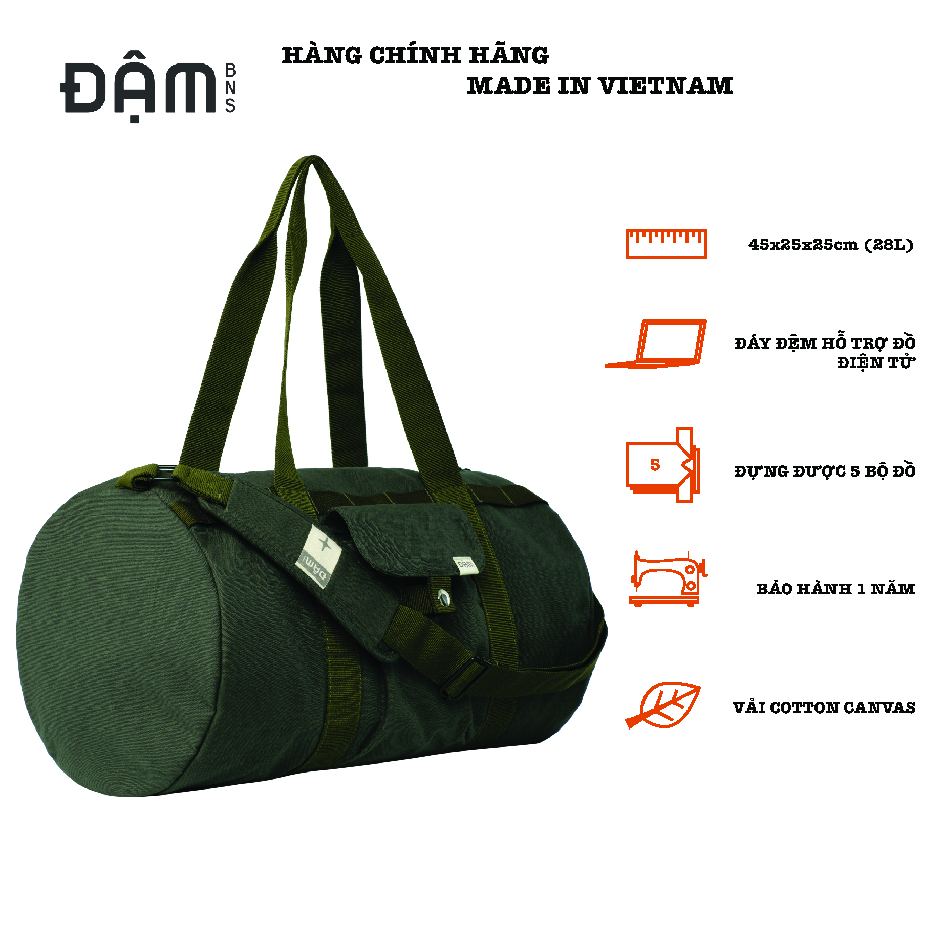 Đậm bns túi du lịch - trống 65:35