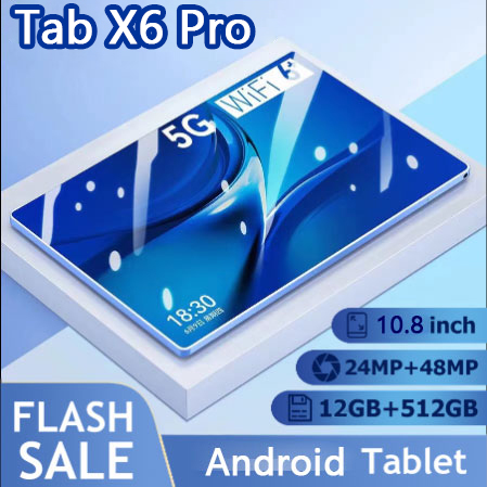 2023 Mới Máy Tính Bảng X6 Pro 10.8 Inch 4K Toàn Màn Hình 12GB RAM + 512GB ROM Call Tablet Series 4G/5G WIFI Dual SIM Android 12.0 8800mah Type-C Máy Tính Bảng Học Tập Cho Trẻ Em Miễn Phí Vận Chuyển