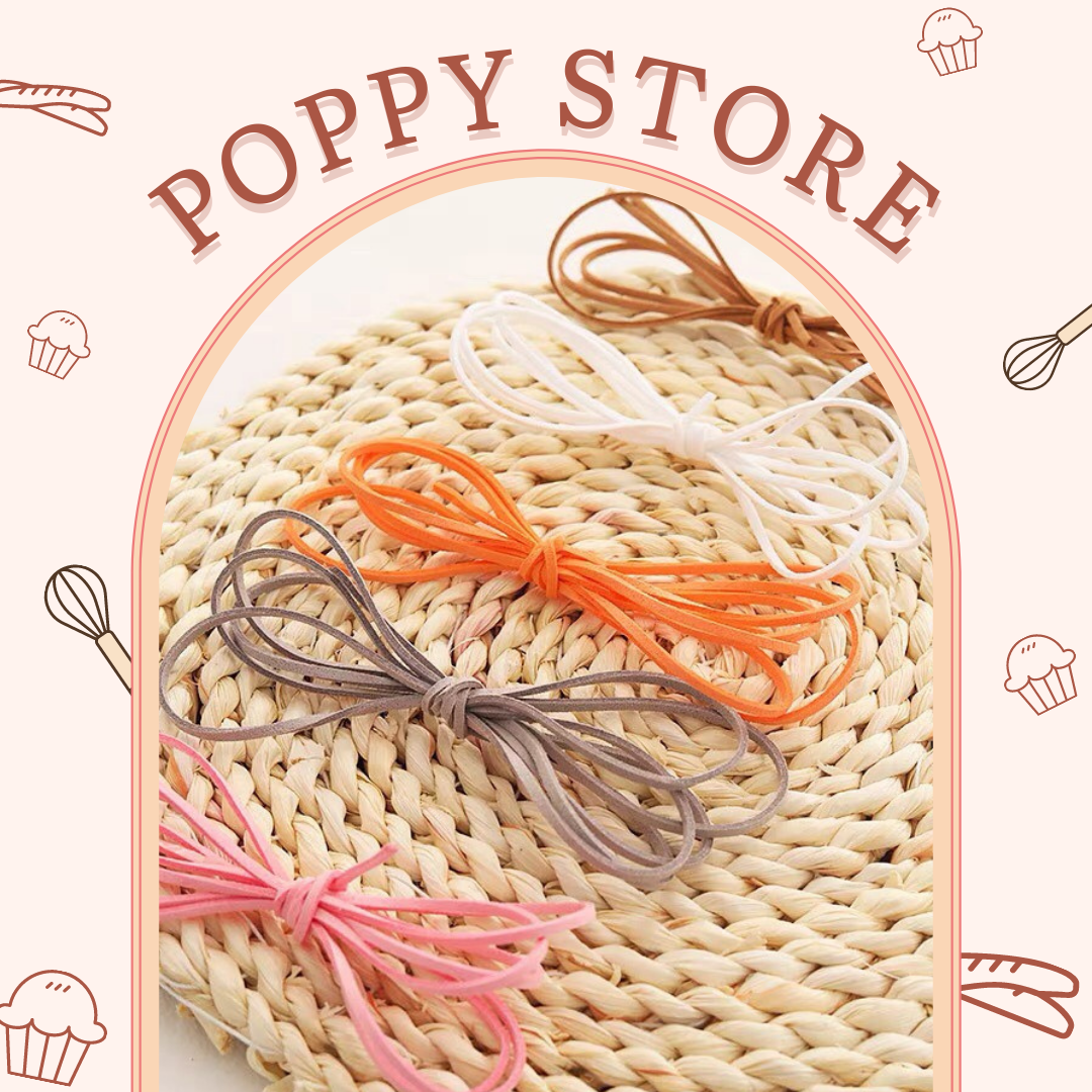 Dây nỉ, dây da lộn, dây decor hộp bánh, quà tặng, bán theo mét - poppy store