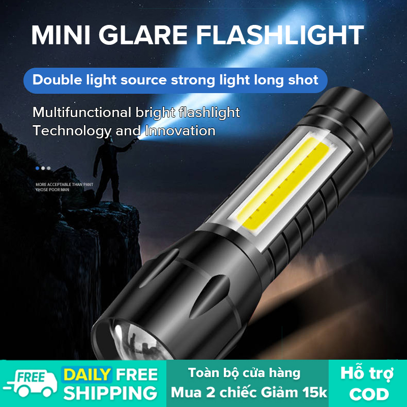 HOMFUL đèn pin siêu sáng đèn pin công suất cao đèn pin có thể thu phóng đèn pin usb đèn pin công suất cao có thể điều chỉnh chế độ đèn flash OT0114