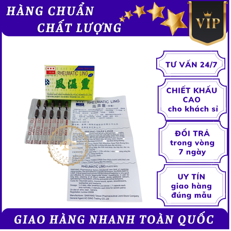 Rheumatic Ling, Phong Thấp Linh Đài Loan Xịn Loại 20 Viên Đóng Vỉ–Hỗ Trợ Xương Khớp [Sức Khỏe]