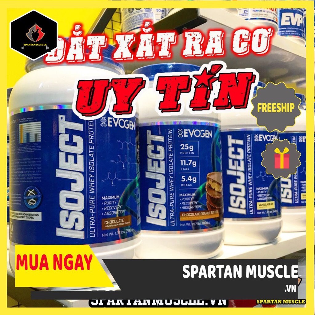 [Tặng Bình Evogen+Mã Giảm] Whey Isolate Isoject EVOGEN Thực Phẩm Hỗ Trợ Gym,Sữa Tăng Cơ Giảm Mỡ đẳng cấp VIP Bổ Sung Amino, Protein 100% Isolate