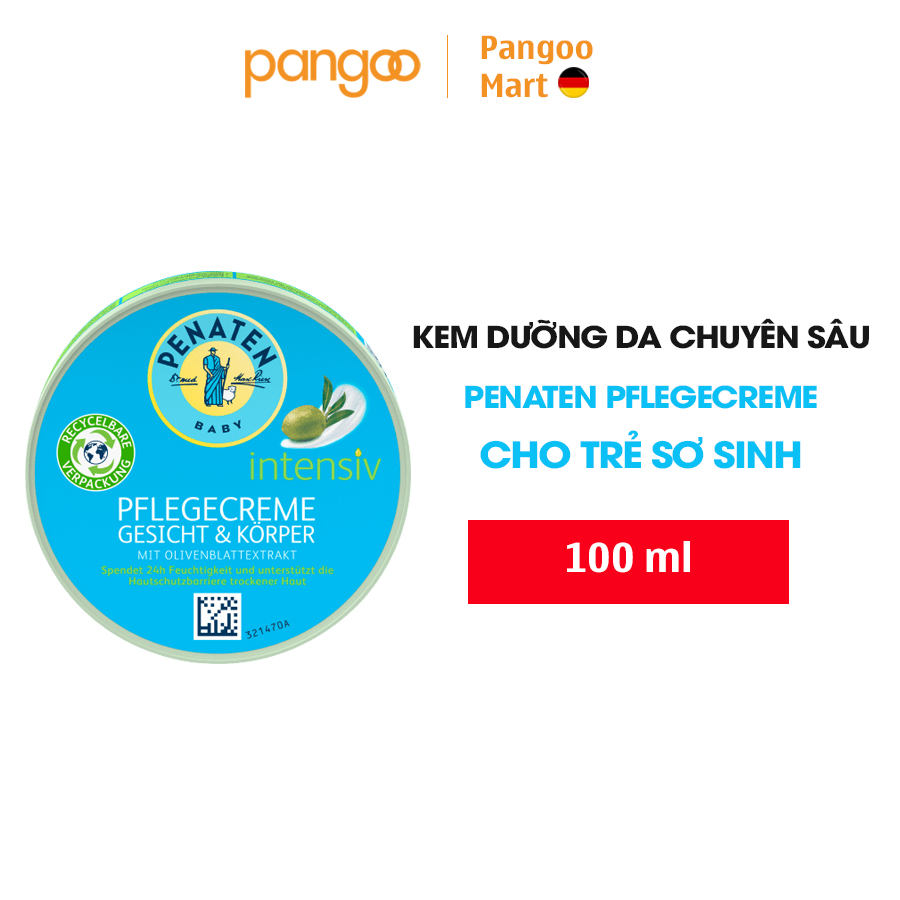 [HCM]Kem Dưỡng Da Chuyên Sâu Penaten Pflegecreme Cho Trẻ Sơ Sinh 100 ml- Đức