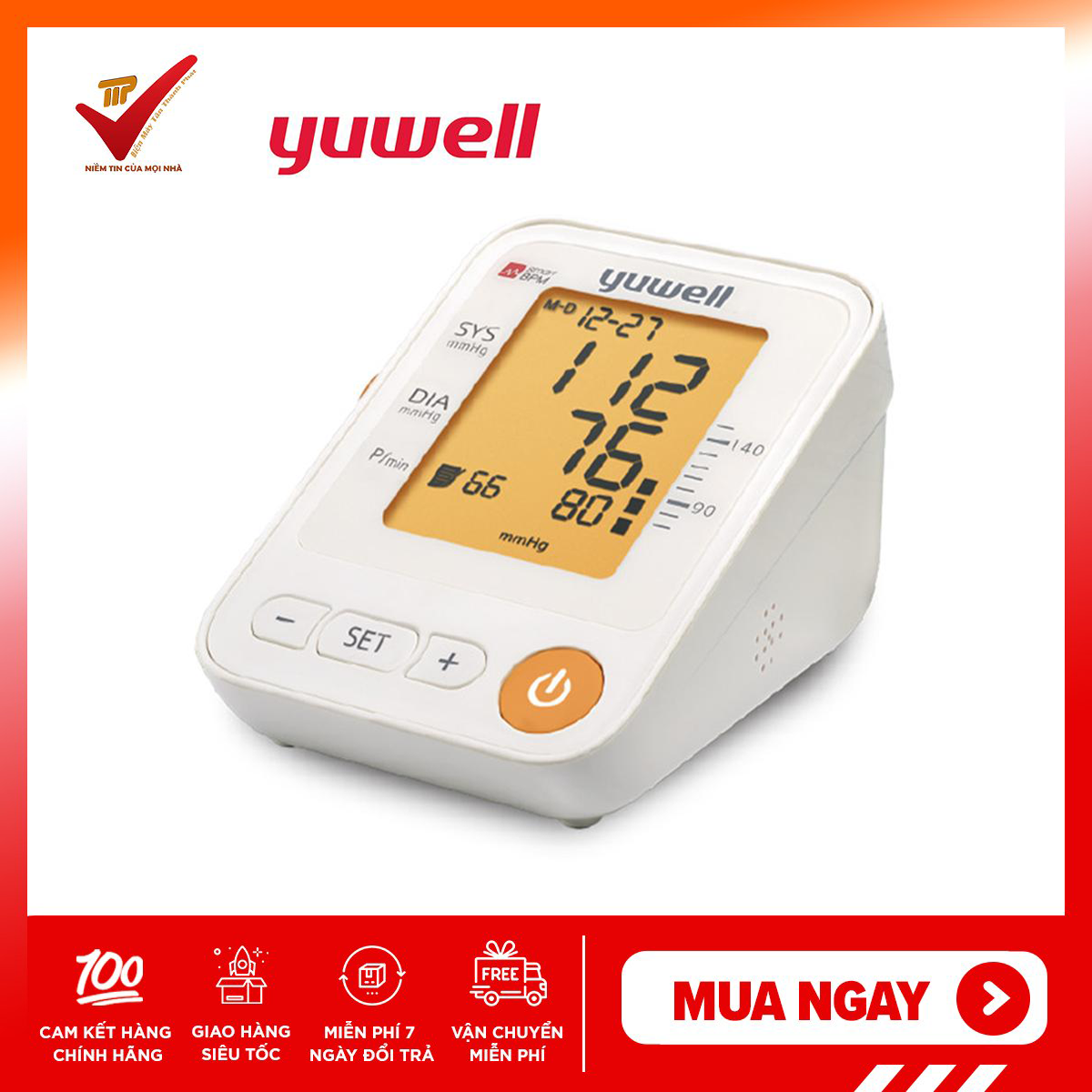 Máy đo huyết áp có giọng nói tiếng việt yuwell ye650d