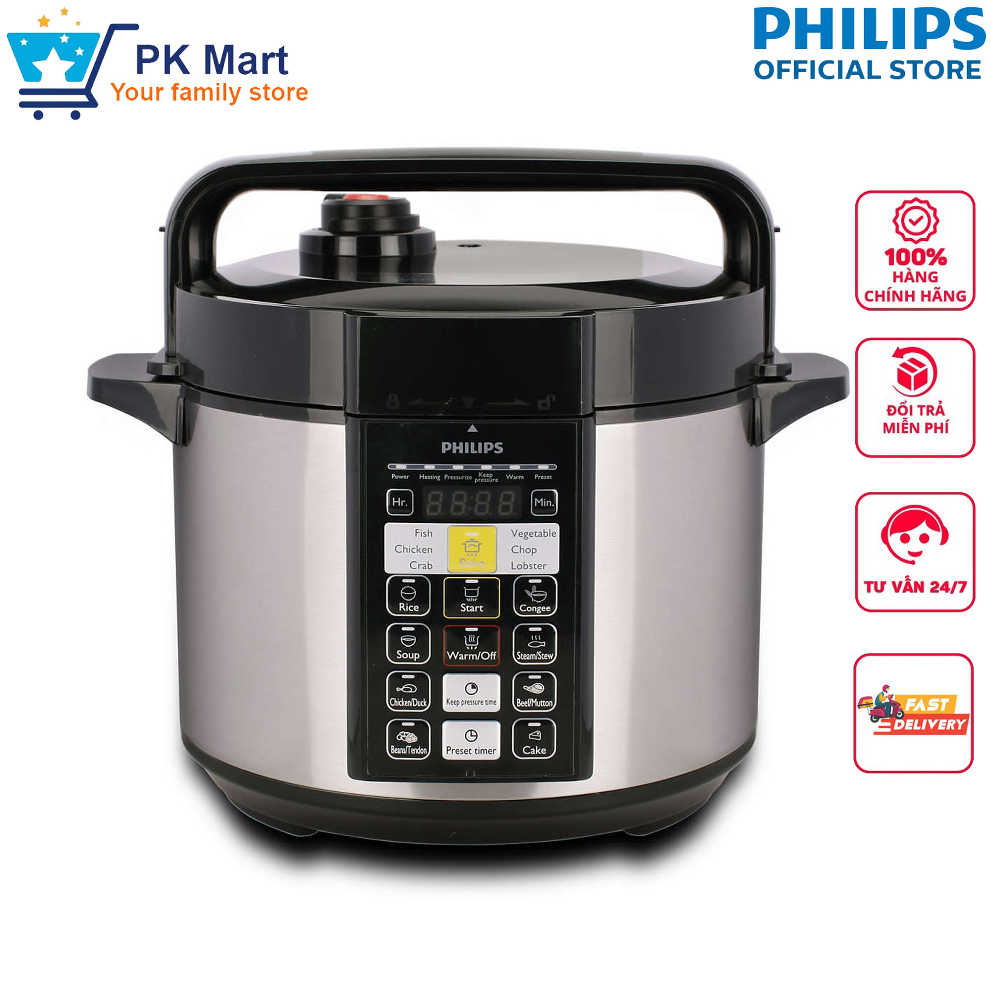 Nồi áp suất điện tử Philips HD2136 5 lít - Bản tiếng việt