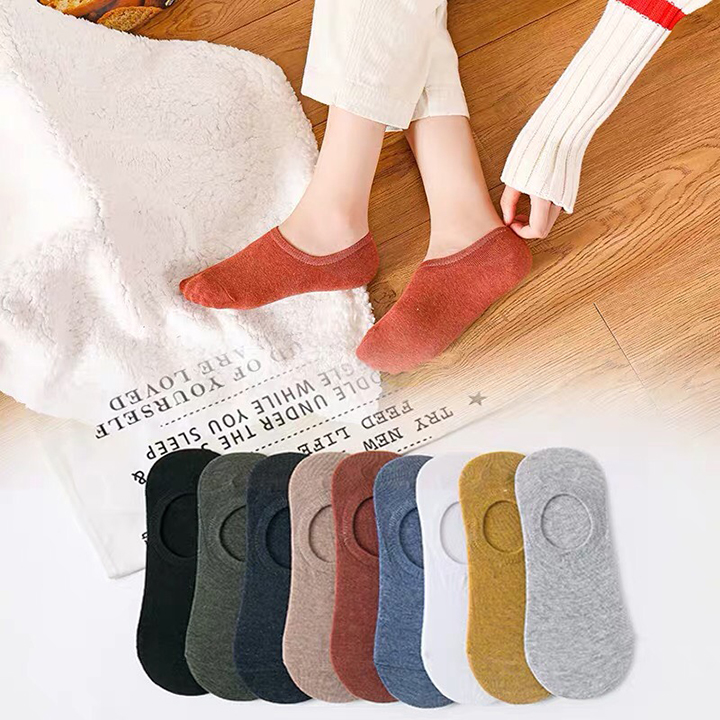 Tất nữ mang hài, tất hài nữ cổ ngắn, vớ nữ đi giày lười, tất ngăn cổ họa tiết vân siêu trang nhã, phong cách Hàn Quốc, có miếng chống tuột ở gót chân giao mẫu ngẫu nhiên