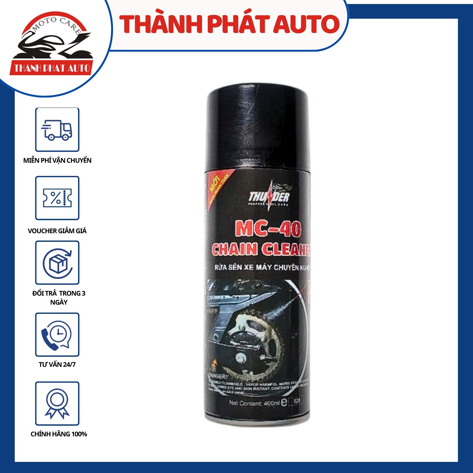 [HCM]Chai xịt rửa sên vệ sinh sên xe máy / mô tô MC-40 400ml hiệu quả an toàn và sạch hơn