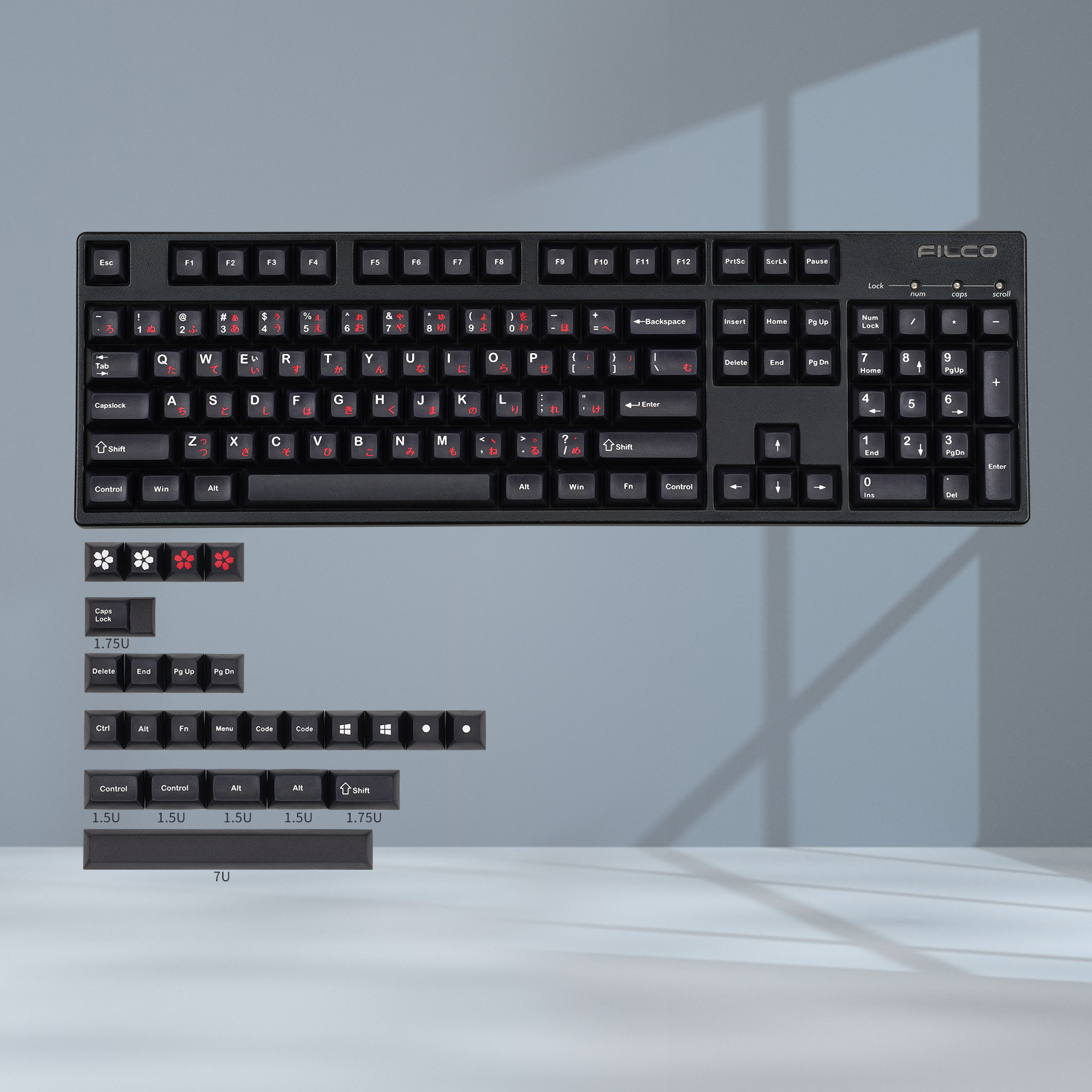 Keycap kbdfans dsa black red japan