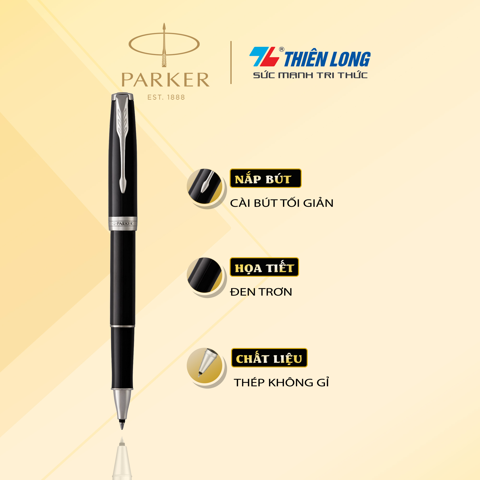 Bút lông bi cao cấp parker sonnet x-m black ct tb-1950884