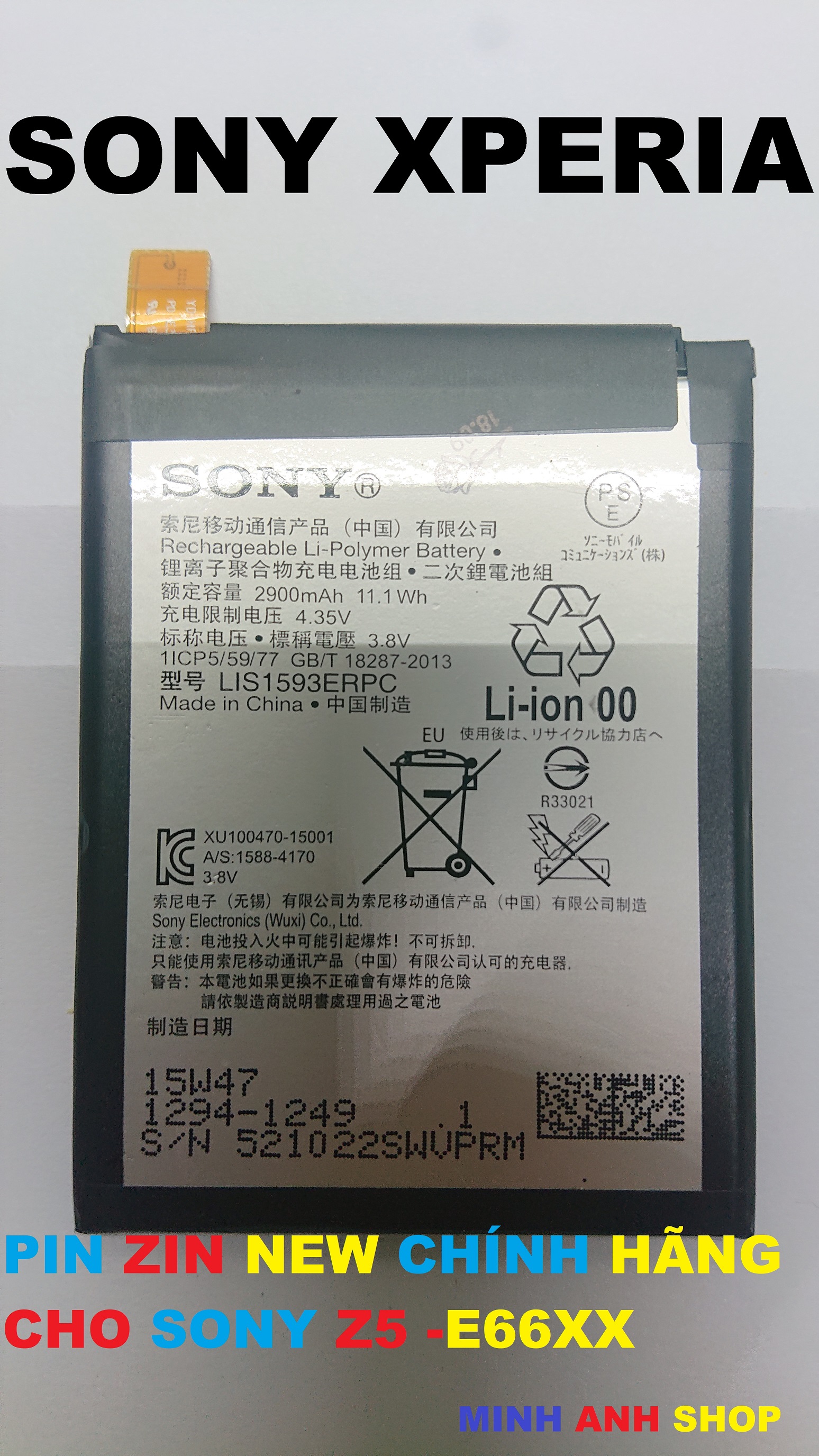 Pin zin new chính hãng sony xperia z5-e6683