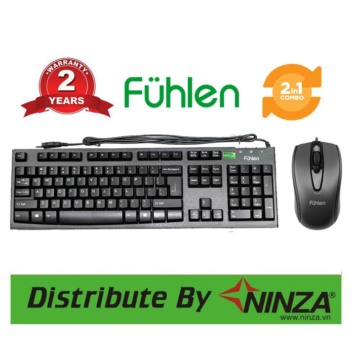 Bộ phím chuột có dây Fuhlen L102 và L411 - Hàng chính hãng