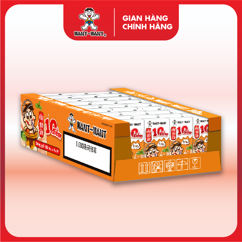  Hồng Trà Sữa 10 Điểm Ít Béo Want Want Thùng 125ml Thơm Ngon Chuẩn Vị 