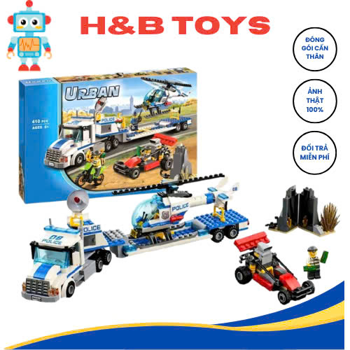 Đồ chơi lắp ráp xếp hình not Cites Uban 10422 : Trực thăng vận tải máy bay canh sat