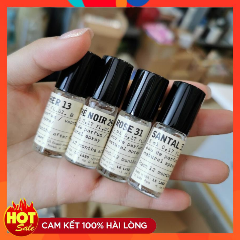 Set Nước Hoa Le Labo 13, 31, 29, 33 - 4 mùi x 5ml, Lưu Hương 12h, Nước Hoa Cao Cấp, Hương Thơm Sang Trọng Set Le Labo