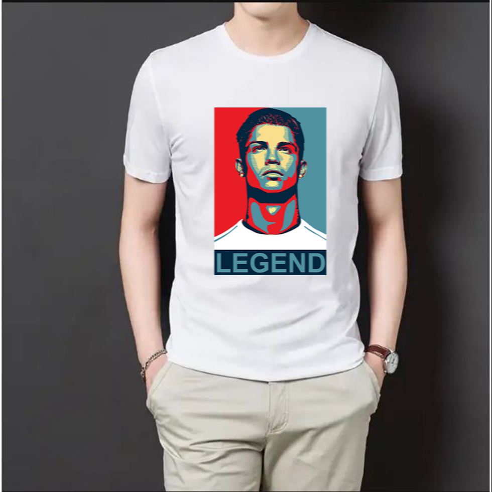 Áo Thun Ronaldo Legend Màu Trắng Đầy Đủ Size - Áo Phông Nam Nữ - The HT Fashion
