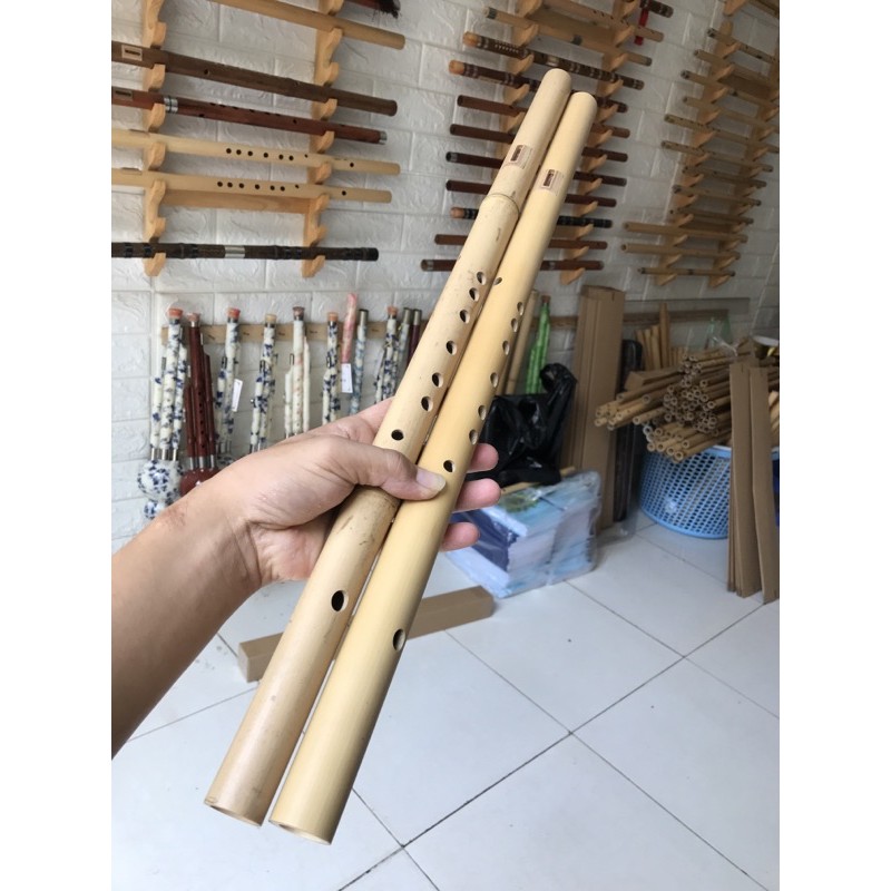 Sáo mèo việt 8 lỗ nguyên liệu trúc bạch vàng đẹp