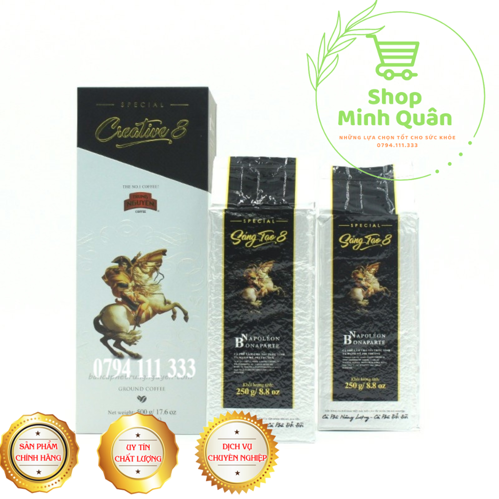 Cà phê pha phin sáng tạo 8 trung nguyên hộp 250gr/500gr
