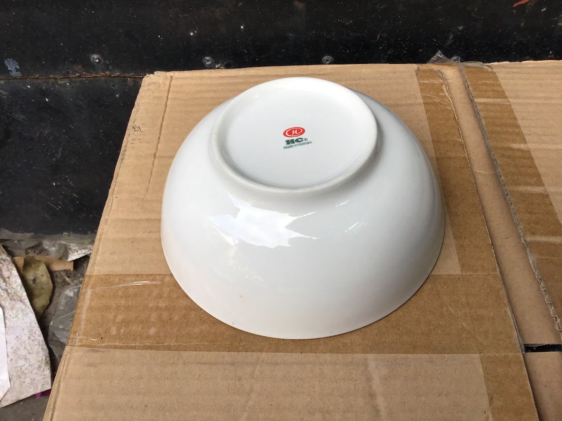Tô sứ trắng cao cấp HC 7inch ngấn