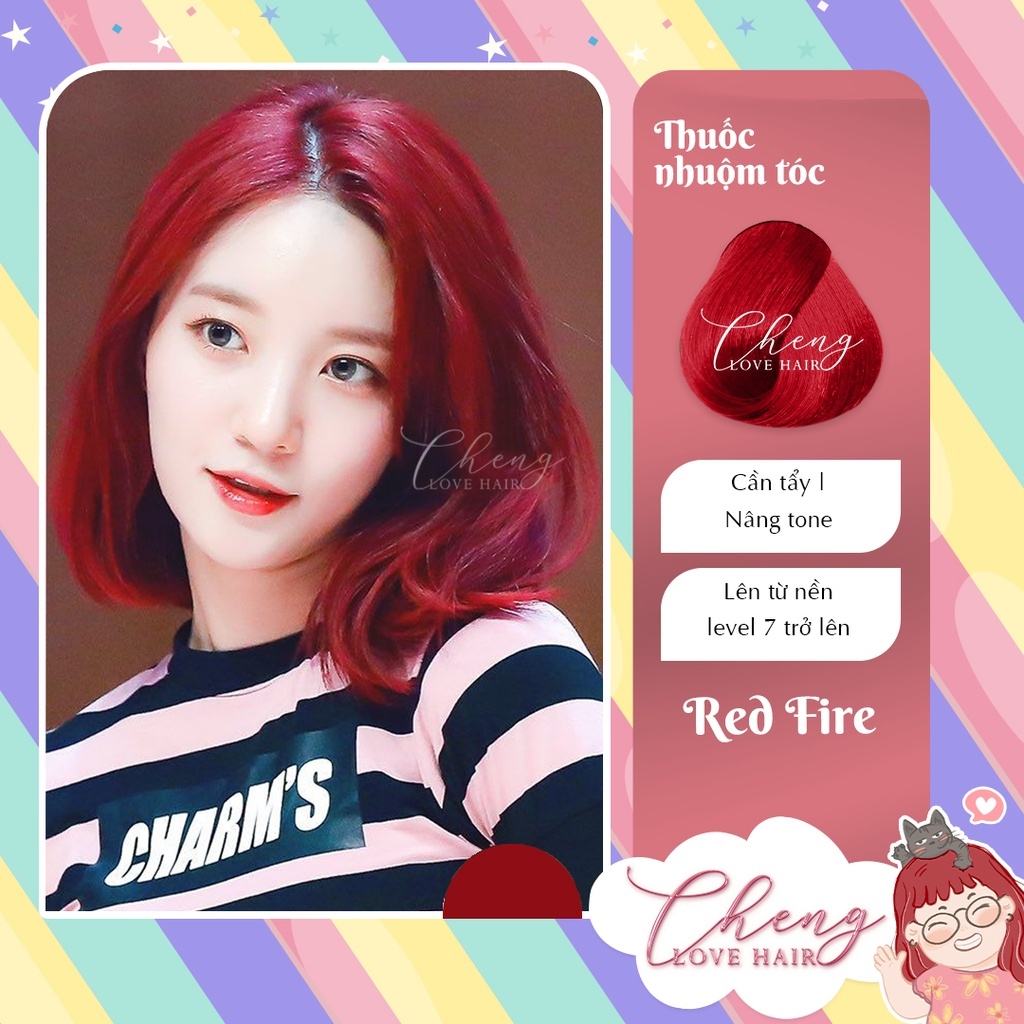 Thuốc Nhuộm Tóc Màu ĐỎ LỬA Không Tẩy Chenglovehair Chenglovehairs