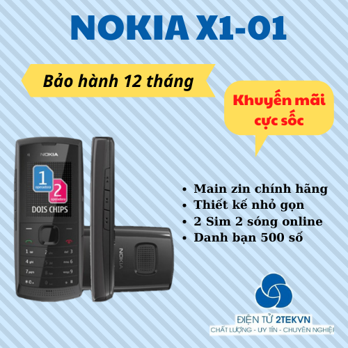 Điện thoại độc cổ NOKIA x101 giá rẻ 2 sim pin khủng  bảo hành 1 năm