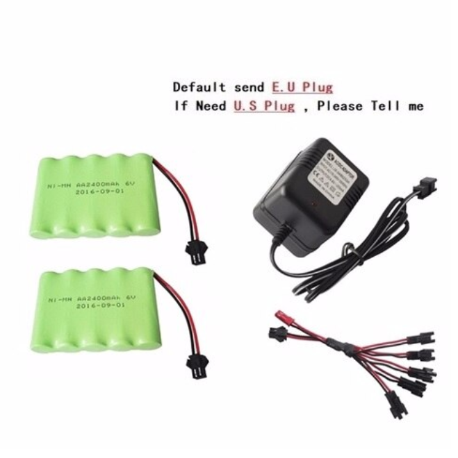 [HCM]Combo 2 Pin kèm sạc 6v 2400mah Ni Mh Pin sạc xe điều khiển Bán buôn giá sỉ