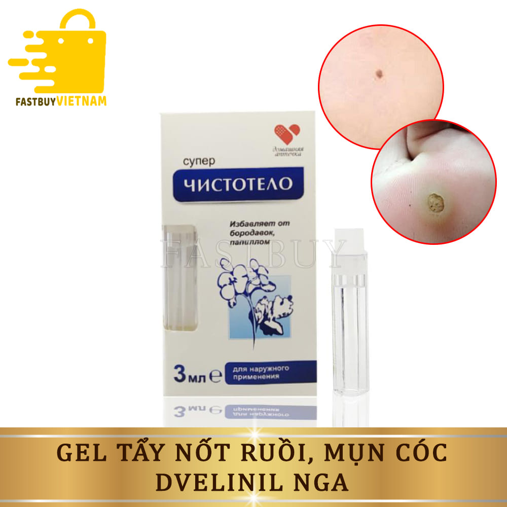 Gel Tẩy Ruồi Dvelinil Nga, Loại Bỏ Nốt Ruồi, Xóa Mụn Cóc, Mụn Cơm, Xóa Sẹo Lồi, Thịt Thừa(15ml)