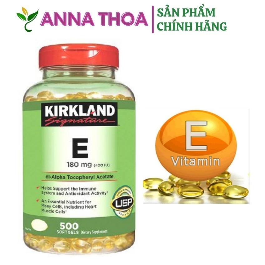 [HCM] Kirkland Vitamin E Viên dầu cá chống lão hóa da Nắp đỏ 500 Viên của Mỹ Anna Thoa